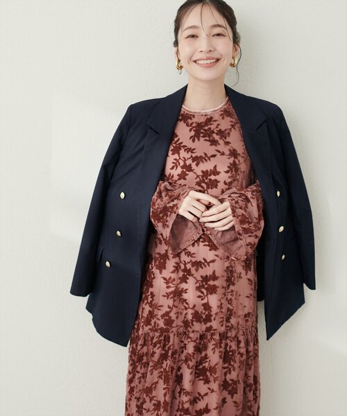 natural couture（ナチュラルクチュール）の「シアーベロア花柄切替