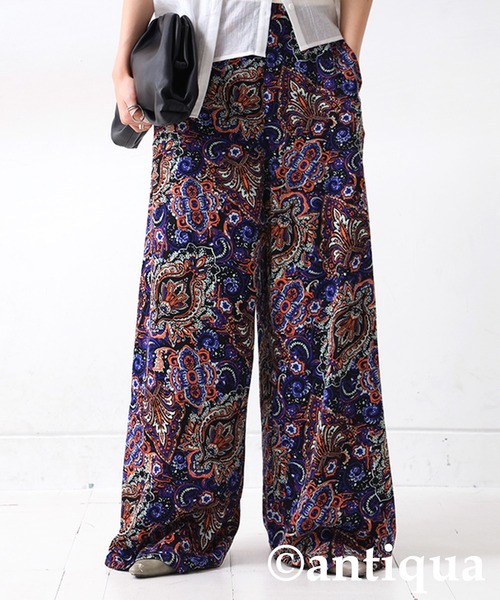 antiqua（アンティカ）の「ペイズリー柄ワイドパンツ（その他パンツ・レディース・ブラック・LARGE/MEDIUM）」の2枚目の写真