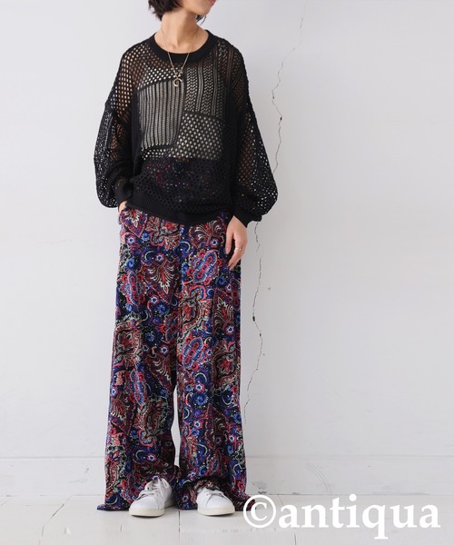 antiqua（アンティカ）の「ペイズリー柄ワイドパンツ（その他パンツ・レディース・ブラック・LARGE/MEDIUM）」の6枚目の写真