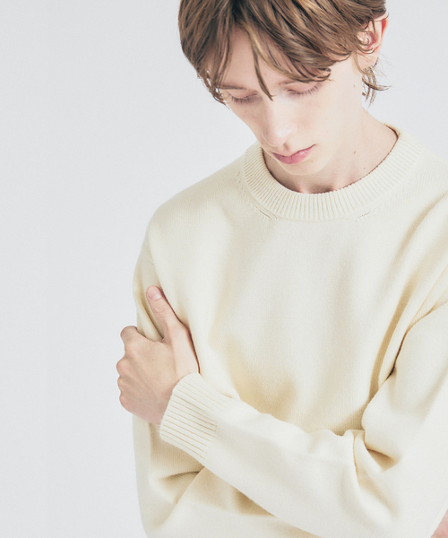 イマテリアル　カシミアタッチ クルーネック プルオーバー グレー カシミアタッチ】プルオーバー クルーネックニット｜OUTLET (MEN'S
