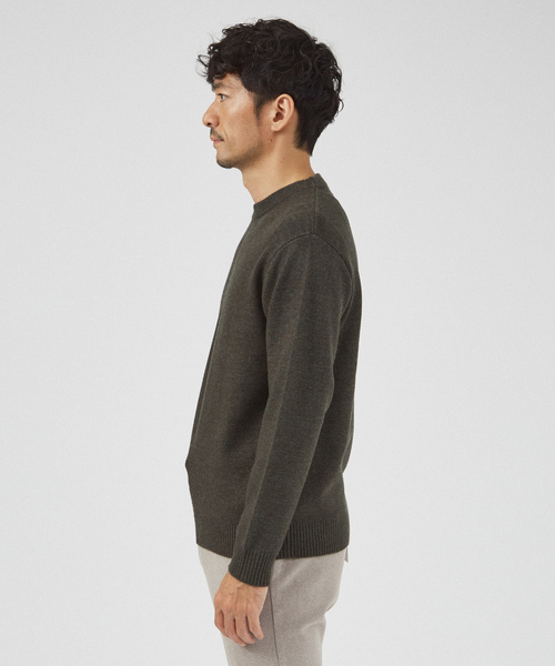 ABAHOUSE GRAY（アバハウスグレイ）の「【カシミアタッチ】プルオーバー クルーネックニット（ニット/セーター・メンズ・グレイッシュベージュ/ブラック/セージグリーン/ホワイト・46/48）」の7枚目の写真