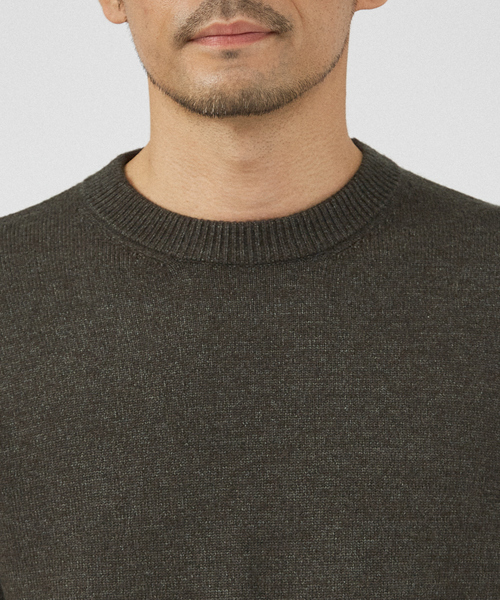 ABAHOUSE GRAY（アバハウスグレイ）の「【カシミアタッチ】プルオーバー クルーネックニット（ニット/セーター・メンズ・グレイッシュベージュ/ブラック/セージグリーン/ホワイト・46/48）」の9枚目の写真