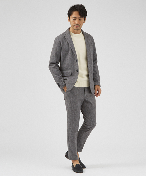 ABAHOUSE GRAY（アバハウスグレイ）の「【カシミアタッチ】プルオーバー クルーネックニット（ニット/セーター・メンズ・グレイッシュベージュ/ブラック/セージグリーン/ホワイト・46/48）」の15枚目の写真