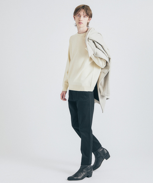 ABAHOUSE GRAY（アバハウスグレイ）の「【カシミアタッチ】プルオーバー クルーネックニット（ニット/セーター・メンズ・グレイッシュベージュ/ブラック/セージグリーン/ホワイト・46/48）」の16枚目の写真