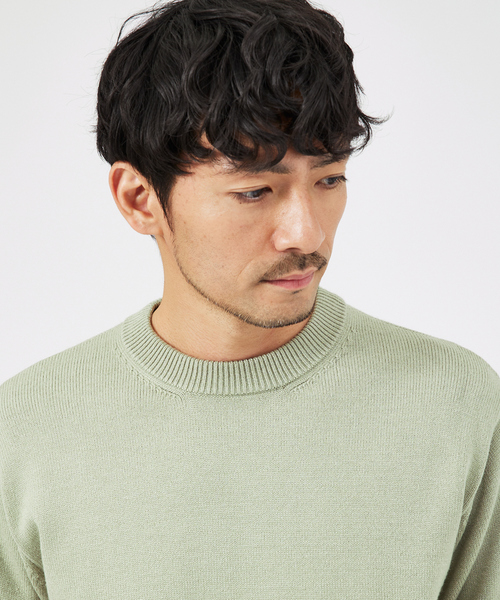 ABAHOUSE GRAY（アバハウスグレイ）の「【カシミアタッチ】プルオーバー クルーネックニット（ニット/セーター・メンズ・グレイッシュベージュ/ブラック/セージグリーン/ホワイト・46/48）」の21枚目の写真