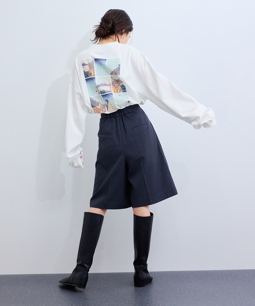le cercle ADAM ET ROPE'（ルセルクルアダムエロペ）の「和柄Tシャツ（冨嶽三十六景）（Tシャツ/カットソー・レディース・ホワイト/チャコールグレー・L/M）」の4枚目の写真