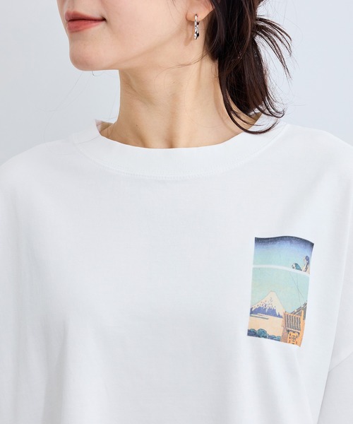 le cercle ADAM ET ROPE'（ルセルクルアダムエロペ）の「和柄Tシャツ（冨嶽三十六景）（Tシャツ/カットソー・レディース・ホワイト/チャコールグレー・L/M）」の12枚目の写真