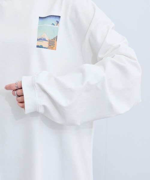 le cercle ADAM ET ROPE'（ルセルクルアダムエロペ）の「和柄Tシャツ（冨嶽三十六景）（Tシャツ/カットソー・レディース・ホワイト/チャコールグレー・L/M）」の13枚目の写真