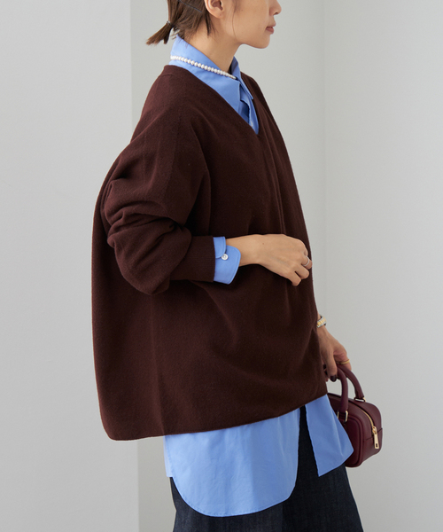 Fine ニュージーウール ニュアンス Vプルオーバー（ニット/セーター