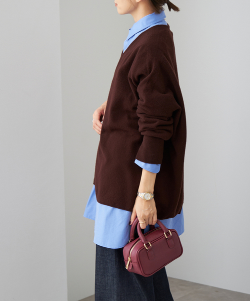 IENA(イエナ)の「Fine ニュージーウール ニュアンス Vプルオーバー(ニット/セーター・レディース・グレー/チョコ/ホワイト/ベージュ・FREE)」の22枚目の写真