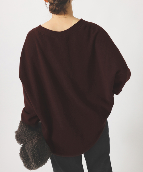 IENA◆24AW/Fineニュージーウール ニュアンス Vプルオーバー/FREE/ウール/BEG// Fine ニュージーウール ニュアンス Vプルオーバー（ニット