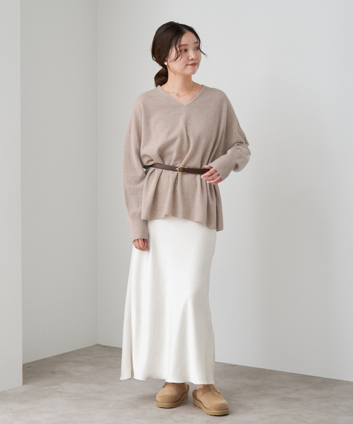 Fine ニュージーウール ニュアンス Vプルオーバー（ニット/セーター