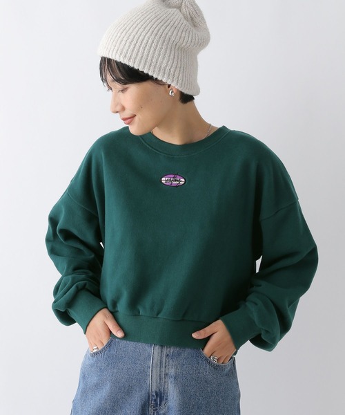 LEPSIM（レプシィム）の「ピーチ起毛刺繍プルオーバー　249404（スウェット・レディース・グリーン/杢グレー/ネイビー・FREE）」の11枚目の写真