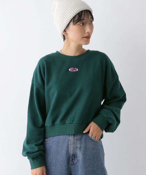 LEPSIM（レプシィム）の「ピーチ起毛刺繍プルオーバー　249404（スウェット・レディース・グリーン/杢グレー/ネイビー・FREE）」の12枚目の写真