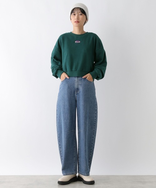 LEPSIM（レプシィム）の「ピーチ起毛刺繍プルオーバー　249404（スウェット・レディース・グリーン/杢グレー/ネイビー・FREE）」の13枚目の写真