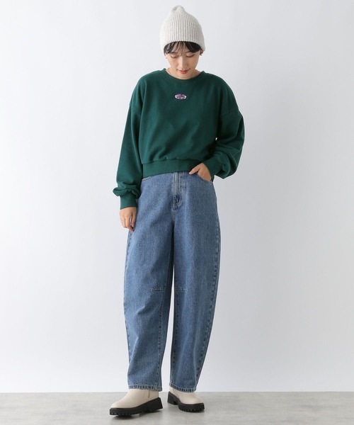 LEPSIM（レプシィム）の「ピーチ起毛刺繍プルオーバー　249404（スウェット・レディース・グリーン/杢グレー/ネイビー・FREE）」の14枚目の写真