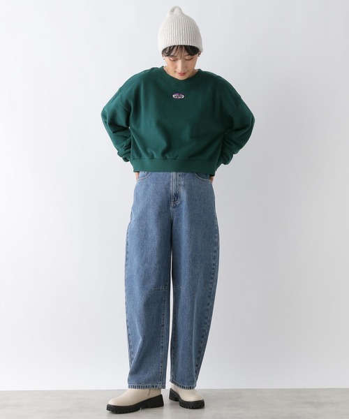 LEPSIM（レプシィム）の「ピーチ起毛刺繍プルオーバー　249404（スウェット・レディース・グリーン/杢グレー/ネイビー・FREE）」の15枚目の写真