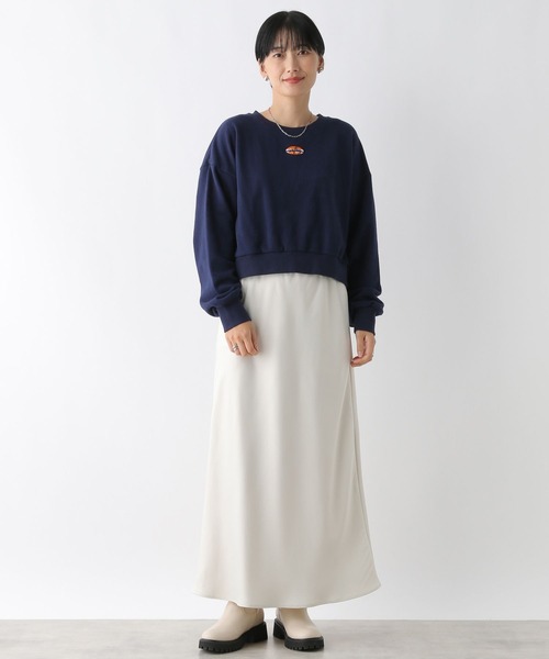 LEPSIM（レプシィム）の「ピーチ起毛刺繍プルオーバー　249404（スウェット・レディース・グリーン/杢グレー/ネイビー・FREE）」の19枚目の写真