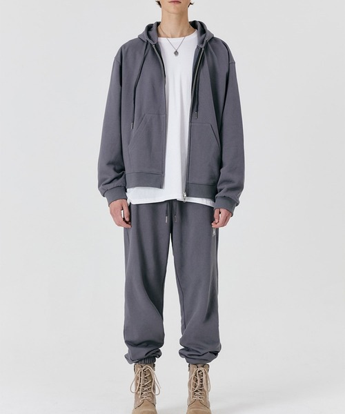 WOOALONG(ウアロン)の「【UNISEX】WOOALONG/ジョガーパンツ(ウラケ)(スウェットパンツ・レディース・ブラック/グレー/チャコール・MEDIUM/LARGE)」の8枚目の写真