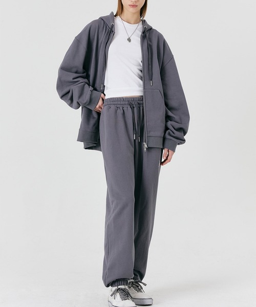 WOOALONG(ウアロン)の「【UNISEX】WOOALONG/ジョガーパンツ(ウラケ)(スウェットパンツ・レディース・ブラック/グレー/チャコール・MEDIUM/LARGE)」の5枚目の写真