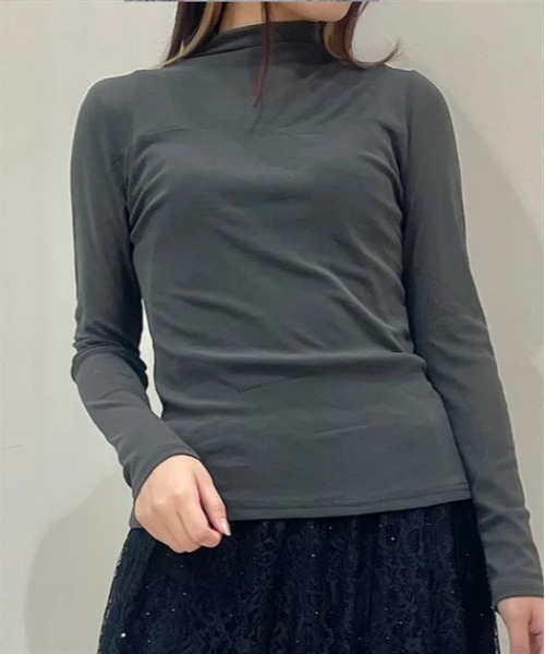 axes femme（アクシーズファム）の「シアーボトルネックプルオーバー（Tシャツ/カットソー・レディース・ブラック/ブラウン/キナリ/チャコール・FREE）」の4枚目の写真