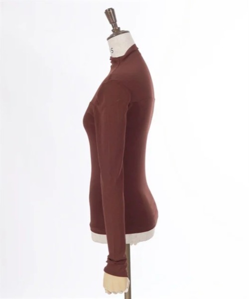 axes femme（アクシーズファム）の「シアーボトルネックプルオーバー（Tシャツ/カットソー・レディース・ブラック/ブラウン/キナリ/チャコール・FREE）」の12枚目の写真