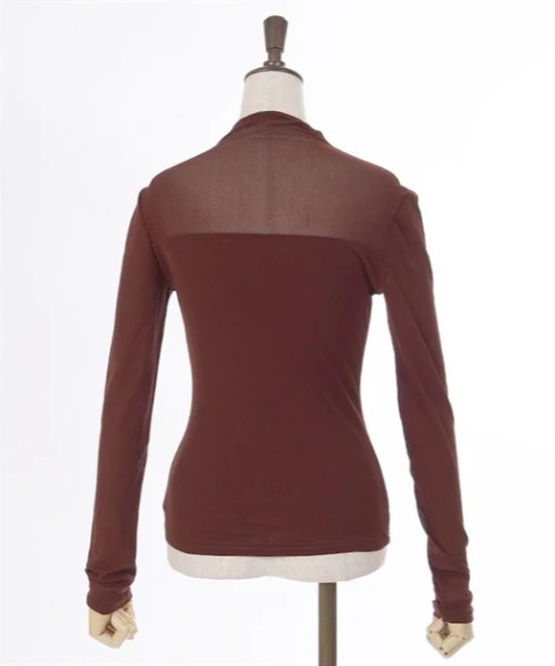 axes femme（アクシーズファム）の「シアーボトルネックプルオーバー（Tシャツ/カットソー・レディース・ブラック/ブラウン/キナリ/チャコール・FREE）」の13枚目の写真