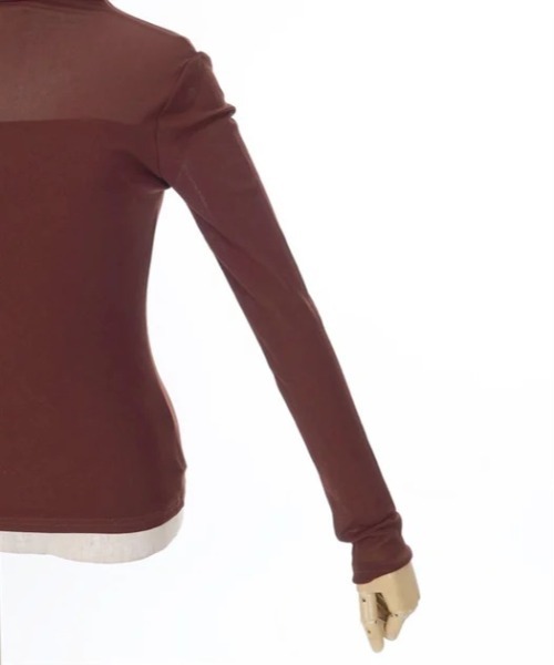 axes femme（アクシーズファム）の「シアーボトルネックプルオーバー（Tシャツ/カットソー・レディース・ブラック/ブラウン/キナリ/チャコール・FREE）」の17枚目の写真