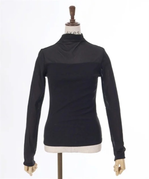 axes femme（アクシーズファム）の「シアーボトルネックプルオーバー（Tシャツ/カットソー・レディース・ブラック/ブラウン/キナリ/チャコール・FREE）」の18枚目の写真