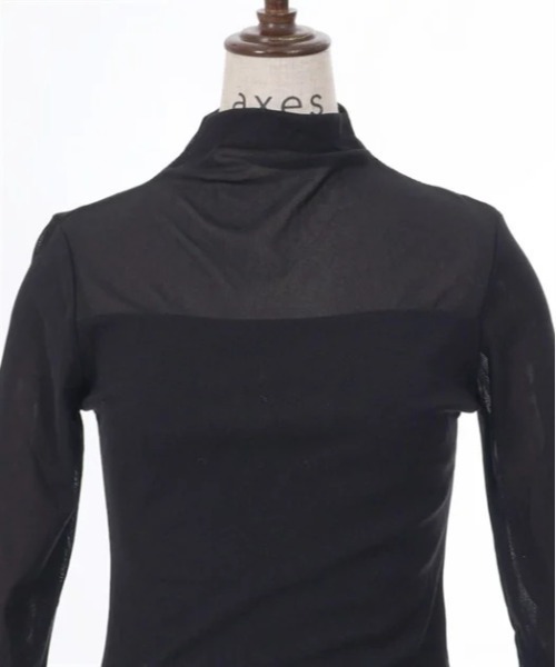 axes femme（アクシーズファム）の「シアーボトルネックプルオーバー（Tシャツ/カットソー・レディース・ブラック/ブラウン/キナリ/チャコール・FREE）」の21枚目の写真