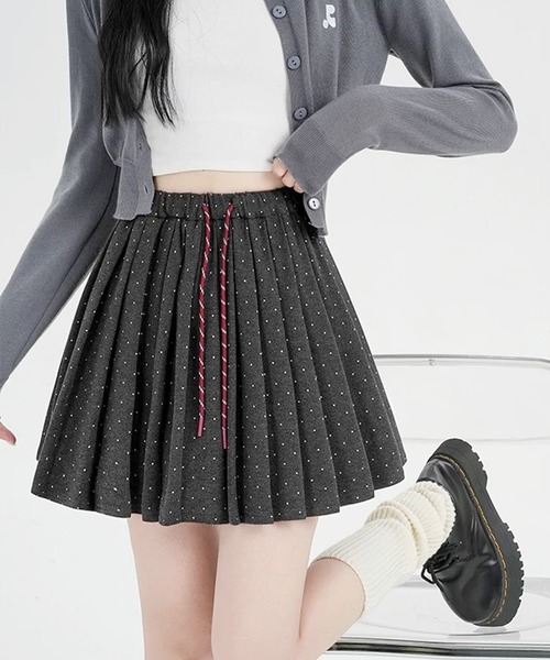セール】ドットギャザーミニスカート韓国風（スカート）｜Sibra
