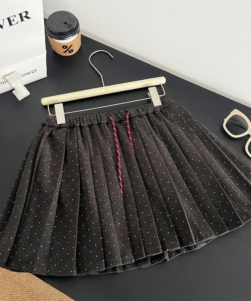 セール】ドットギャザーミニスカート韓国風（スカート）｜Sibra