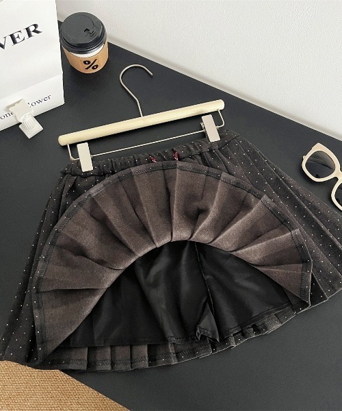 セール】ドットギャザーミニスカート韓国風（スカート）｜Sibra