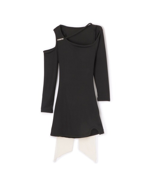 silky back ribbon mini dress/シルキーバックリボンミニドレス