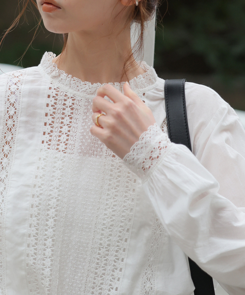 セール】INDIA VOILE レースブラウス（シャツ/ブラウス
