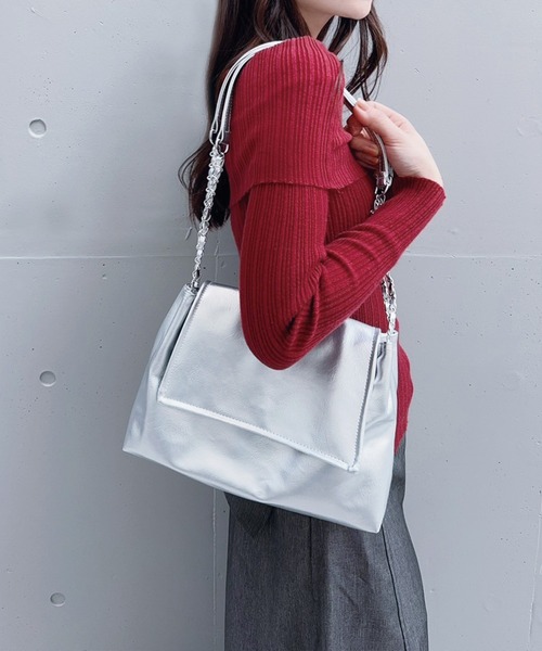 w.r.k(ダブルアールケー)の「チェーンフラップショルダーバッグ(ショルダーバッグ・レディース・シルバー/ホワイト/ブラック/レッド・FREE)」の19枚目の写真