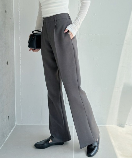 セール】【Eclat one】セミフレア センタープレス スラックス