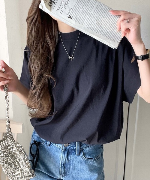 classicalelf(クラシカルエルフ)の「トレンドライクなデザイン。ドロスト付き機能Tee (半袖)(Tシャツ/カットソー・レディース・ブラック/ネイビー/ホワイト・LARGE/MEDIUM/SMALL/X-LARGE)」の17枚目の写真