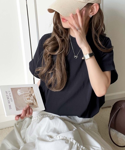 classicalelf(クラシカルエルフ)の「トレンドライクなデザイン。ドロスト付き機能Tee (半袖)(Tシャツ/カットソー・レディース・ブラック/ネイビー/ホワイト・LARGE/MEDIUM/SMALL/X-LARGE)」の14枚目の写真