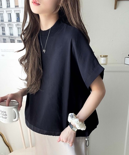 classicalelf(クラシカルエルフ)の「トレンドライクなデザイン。ドロスト付き機能Tee (半袖)(Tシャツ/カットソー・レディース・ブラック/ネイビー/ホワイト・LARGE/MEDIUM/SMALL/X-LARGE)」の13枚目の写真