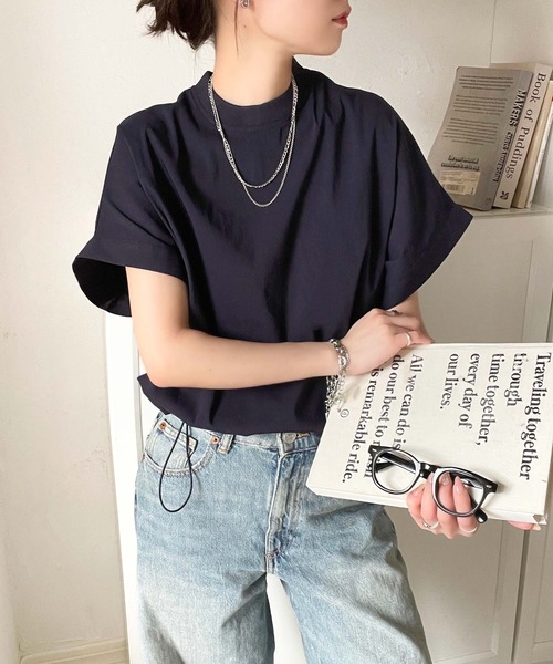 classicalelf(クラシカルエルフ)の「トレンドライクなデザイン。ドロスト付き機能Tee (半袖)(Tシャツ/カットソー・レディース・ブラック/ネイビー/ホワイト・LARGE/MEDIUM/SMALL/X-LARGE)」の19枚目の写真