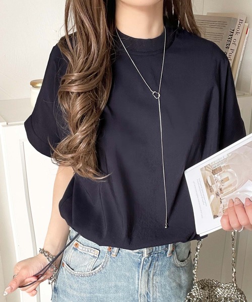 classicalelf(クラシカルエルフ)の「トレンドライクなデザイン。ドロスト付き機能Tee (半袖)(Tシャツ/カットソー・レディース・ブラック/ネイビー/ホワイト・LARGE/MEDIUM/SMALL/X-LARGE)」の11枚目の写真