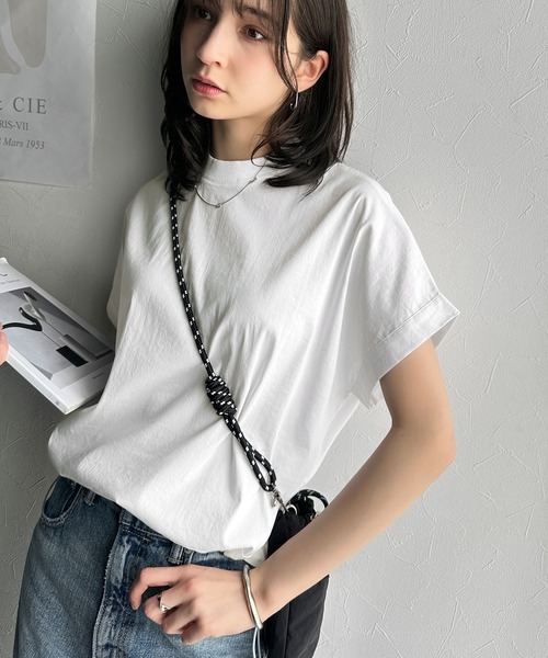 classicalelf(クラシカルエルフ)の「トレンドライクなデザイン。ドロスト付き機能Tee (半袖)(Tシャツ/カットソー・レディース・ブラック/ネイビー/ホワイト・LARGE/MEDIUM/SMALL/X-LARGE)」の4枚目の写真