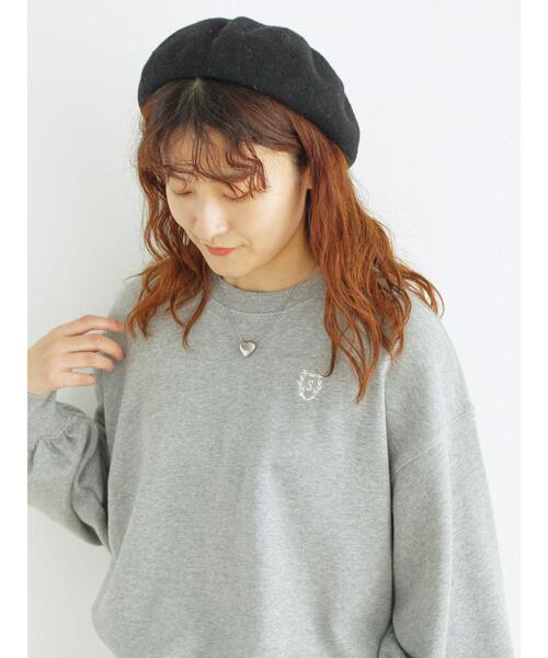 Samansa Mos2（サマンサ モスモス）の「イニシャル刺繍裾ドロストスウェット（Tシャツ/カットソー・レディース・グレー/オフホワイト/チャコールグレー・F）」の8枚目の写真