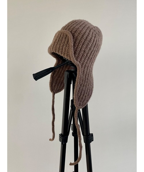 Didot.showroom（ディドット ショールーム）の「イヤーフラットビーニー01（ニットキャップ/ビーニー・レディース・グレー/ブラウン/ブラック/アイボリー・FREE）」の18枚目の写真