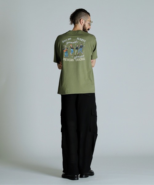 schott（ショット）の「Schott/ショット/T-SHIRT SESSION/Tシャツ セッション（Tシャツ/カットソー・メンズ・ブラック/ホワイト/オリーブ・M/L/XL/2XL）」の21枚目の写真