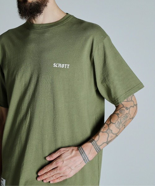 schott（ショット）の「Schott/ショット/T-SHIRT SESSION/Tシャツ セッション（Tシャツ/カットソー・メンズ・ブラック/ホワイト/オリーブ・M/L/XL/2XL）」の15枚目の写真