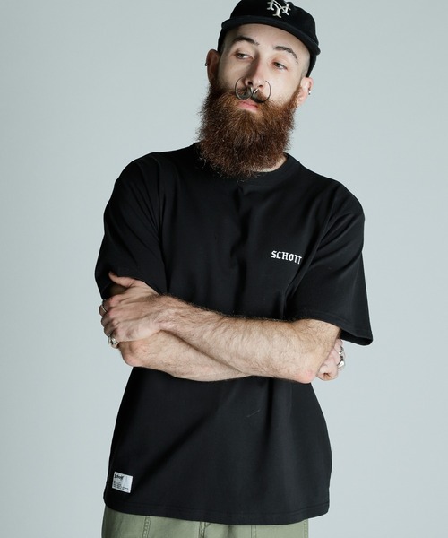 schott（ショット）の「Schott/ショット/T-SHIRT SESSION/Tシャツ セッション（Tシャツ/カットソー・メンズ・ブラック/ホワイト/オリーブ・M/L/XL/2XL）」の9枚目の写真