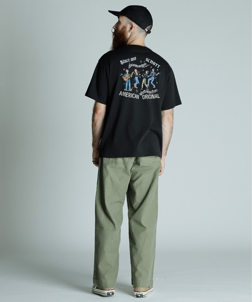 schott（ショット）の「Schott/ショット/T-SHIRT SESSION/Tシャツ セッション（Tシャツ/カットソー・メンズ・ブラック/ホワイト/オリーブ・M/L/XL/2XL）」の19枚目の写真