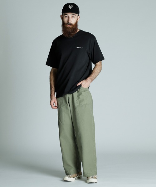 schott（ショット）の「Schott/ショット/T-SHIRT SESSION/Tシャツ セッション（Tシャツ/カットソー・メンズ・ブラック/ホワイト/オリーブ・M/L/XL/2XL）」の20枚目の写真